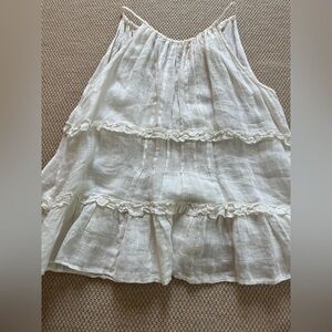 Calypso St. Barth White Ruffled Top